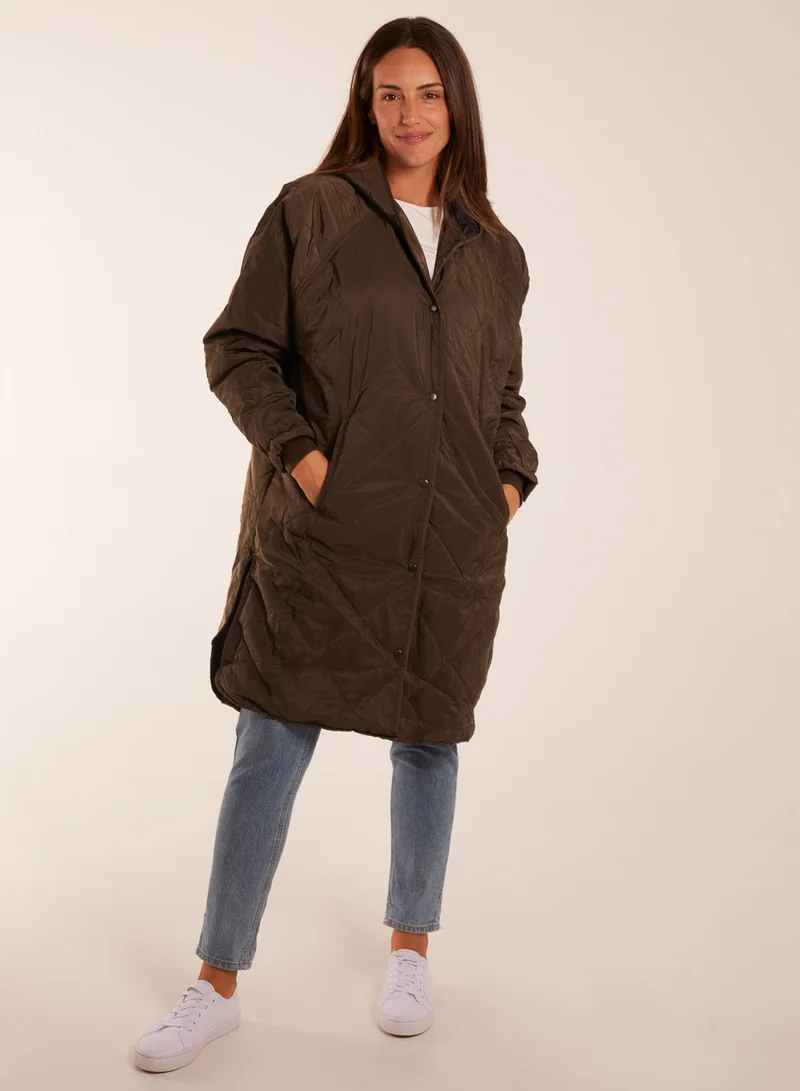 Blue Vanilla Diamond Quilted Coat